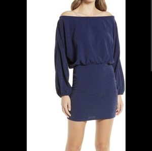 Halogen Sparkly Navy Blue Mini Dress